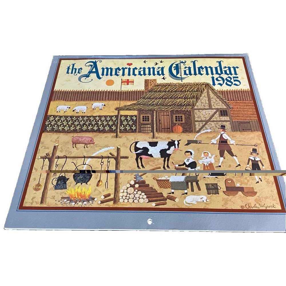 Vintage 1985 Americana Calendar Charles Wysocki Folk Art - Matches 2030!